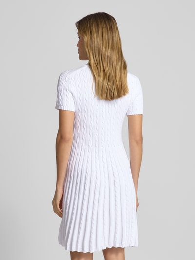 Polo Ralph Lauren Knielanges Kleid mit Zopfmuster Weiss 5