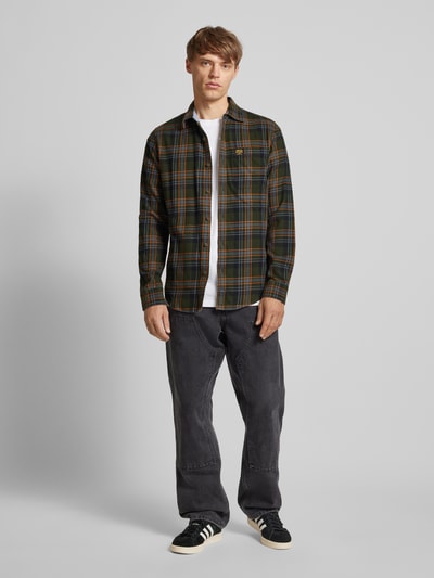 Superdry Slim fit vrijetijdsoverhemd met labelpatch, model 'Lumberjack' Olijfgroen - 1