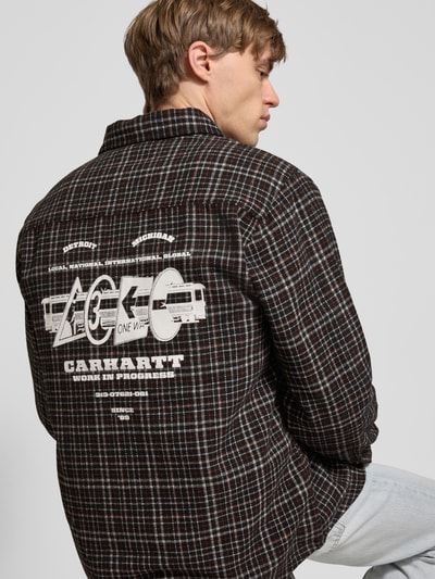 Carhartt Work In Progress Regular Fit Freizeithemd mit Woll-Anteil und Label-Stitching Black 3