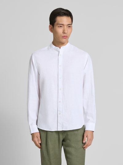 SELECTED HOMME  Regular Fit Freizeithemd aus Baumwoll-Leinen-Mix Modell 'REGNEW' Weiss 4