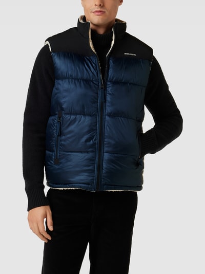 MCNEAL Keerbaar gilet met labelprint Marineblauw - 4