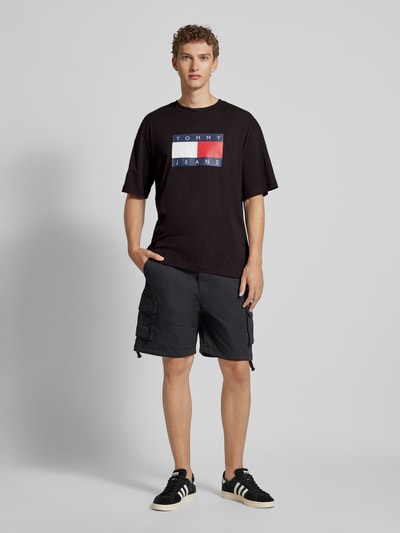 Tommy Jeans T-shirt met labelprint, model 'SKATE' Zwart - 1