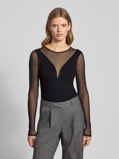 Only Bluzka z długim rękawem o kroju shaped fit z mieszanki wiskozy model ‘BECKI’ Czarny 4