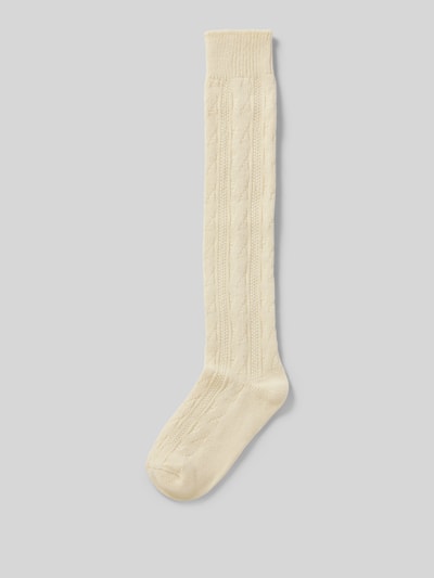 camano Socken aus Baumwoll-Woll-Mix Offwhite Melange 1