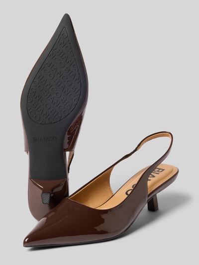 BIANCO Pumps mit offener Ferse Dunkelbraun 4