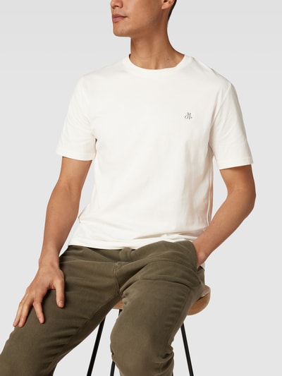 Marc O'Polo T-shirt met labelprint Offwhite - 3