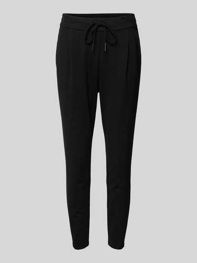 Vero Moda Loose fit stoffen broek met bandplooien model 'EVA' Zwart - 2