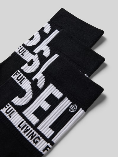 Diesel Sokken met labeldetail in een set van 3 paar Zwart - 2