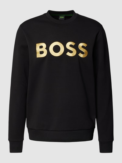 BOSS Green Sweatshirt mit Label-Stitching Modell 'Salbo' Black 2