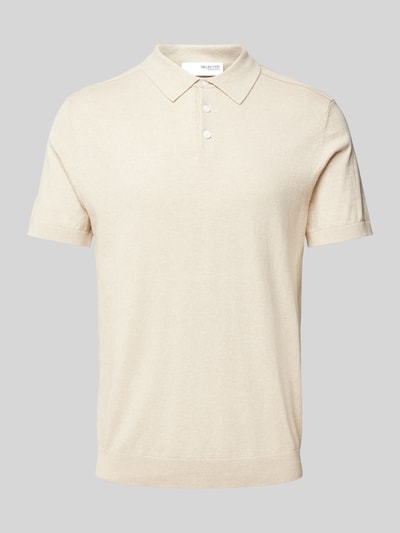 SELECTED HOMME Poloshirt mit elastischen Abschlüssen Ecru 2