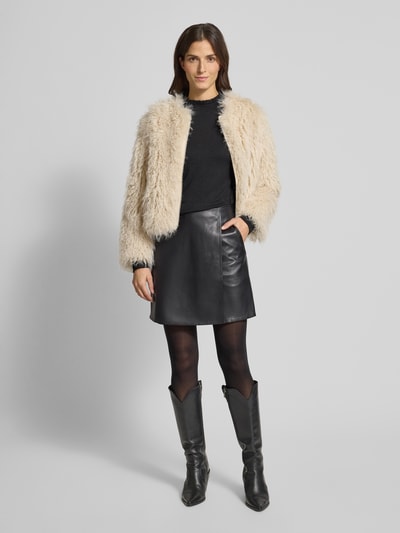 OPUS Minirok in leerlook, model 'Reana cosmic' Zwart - 1