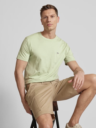 Gant T-shirt o kroju regular fit z efektem melanżu Jasnozielony 3