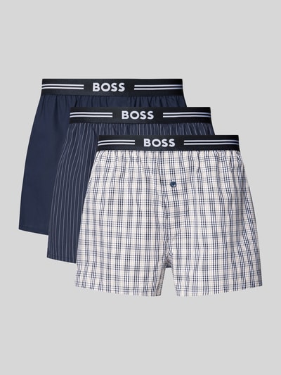 BOSS Boxershorts mit elastischem Label-Bund im 3er-Pack Hellblau 1