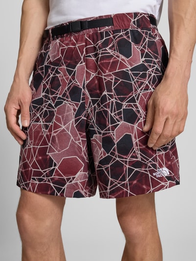 The North Face Korte regular fit broek met labelstitching Bordeaux - 3