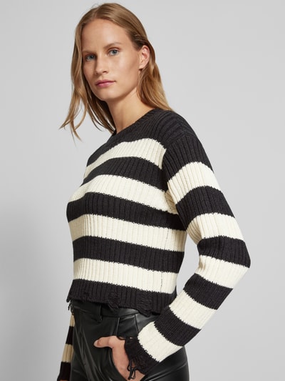 Vero Moda Pullover met lange mouwen en ronde hals, model 'MERCER' Zwart - 3