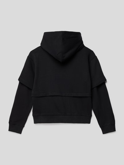 Calvin Klein Jeans Bluza z kapturem i wyhaftowanym logo model ‘LAYERED MONOGRAM HOODIE’ Czarny 3