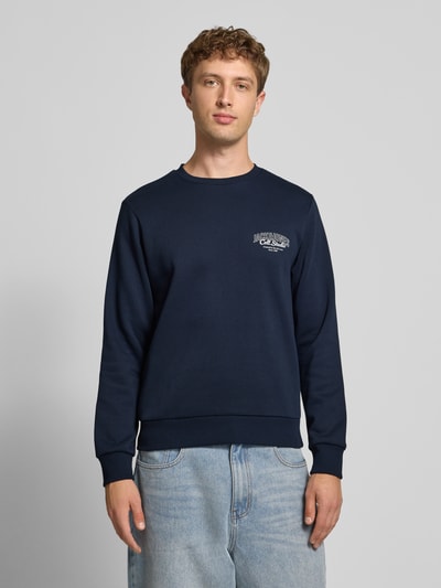 Jack & Jones Sweatshirt mit Label-Print Modell 'MAKOTO' Marine 4