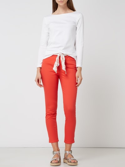 Christian Berg Woman Skinny fit jeans met riem Lichtrood - 1