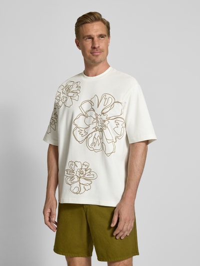 JAKE*S STUDIO MEN Relaxed Fit T-Shirt mit Rundhalsausschnitt Offwhite 4