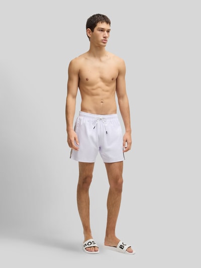 BOSS Badeschuhe mit Logo Print Weiss 1