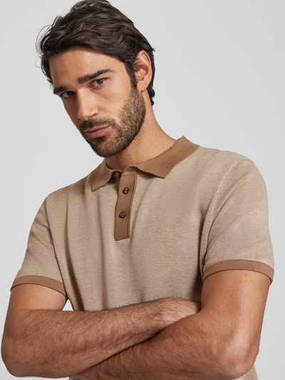 JOOP! Collection Poloshirt mit kurzer Knopfleiste Modell 'Trent' Beige 3