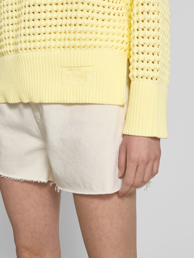 Hugo Blue Gebreide pullover met ronde hals, model 'Sumeria' Lichtgeel - 3