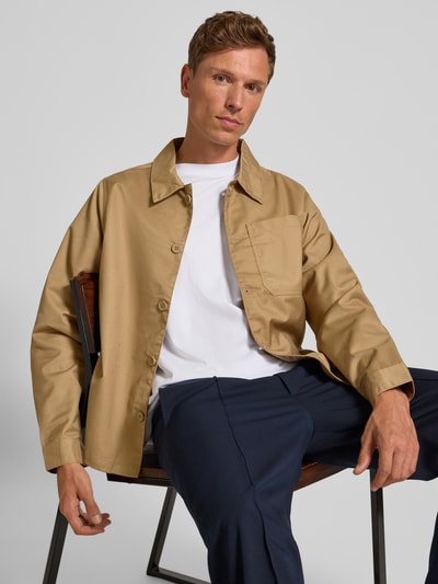 Casual Friday Regular Fit Hemdjacke mit Viskose-Anteil Modell 'Marco' Beige 3