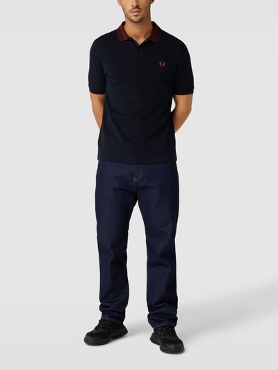 Fred Perry Poloshirt mit Logo-Stitching Dunkelblau 1