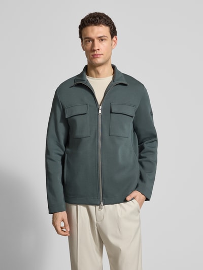 Marc O'Polo Bluza rozpinana o kroju regular fit z mieszanki bawełny Oliwkowy 4