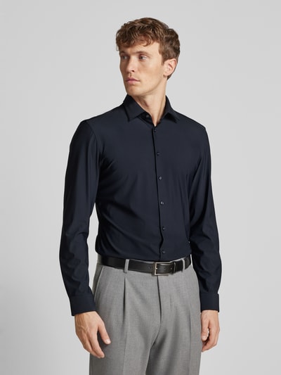 Jake*s Slim fit zakelijk overhemd met effen structuur Zwart - 4