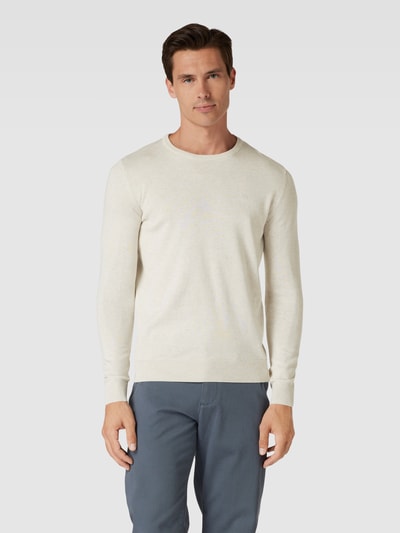 Tom Tailor Gebreide pullover met labelstitching, model 'BASIC' Offwhite - 4