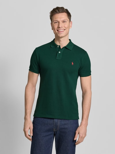 Polo Ralph Lauren Slim Fit Poloshirt aus reiner Baumwolle Dunkelgruen 4