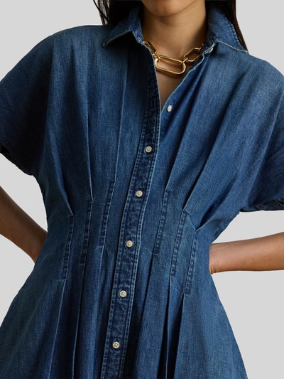 Lauren Ralph Lauren Dopasowana sukienka casualowa z czystej bawełny Niebieski 3