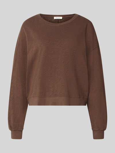 Produktfoto, Relaxed Fit Sweatshirt aus reiner Baumwolle von American Vintage in Braun mit Rundhalsausschnitt und elastischen Bündchen, Damen Sweatshirt