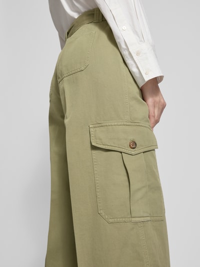 Lauren Ralph Lauren Loose fit broek met cargozakken, model 'ZABRENAH' Olijfgroen - 3