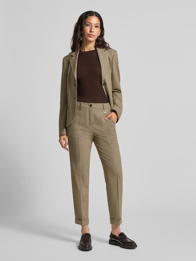 JOOP! Slim fit pantalon met persplooien, model 'PANTHEA' Middenbruin - 1