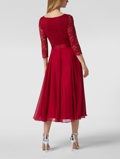 Swing Cocktailkleid aus Häkelspitze Rot 5