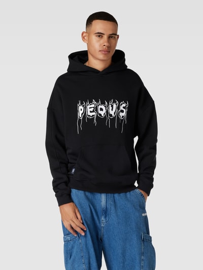 PEQUS Hoodie mit Label-Print Black 4