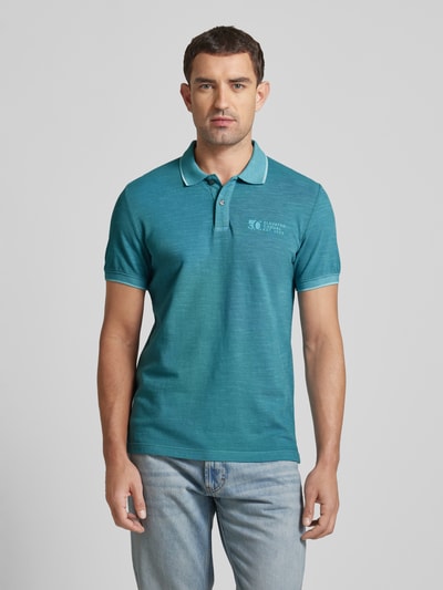 s.Oliver RED LABEL Regular fit poloshirt met labelprint Petrol - 4