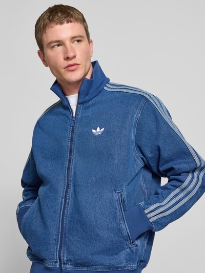 adidas Originals Sweatjacke mit gerippten Abschlüssen Jeansblau 3