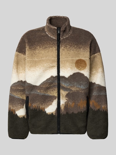 Only & Sons Loose fit jack van imitatiebont met all-over motief, model 'BLAZE' Beige - 2