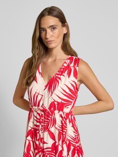 ZABAIONE Midi-jurk van viscose met V-hals Rood - 3