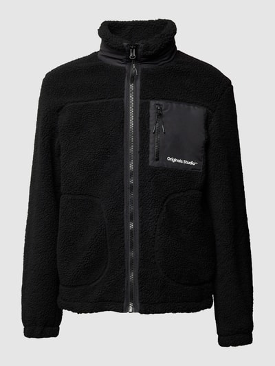 Jack & Jones Teddyfell-Jacke mit Label-Print Modell 'VESTERBRO' Black 1