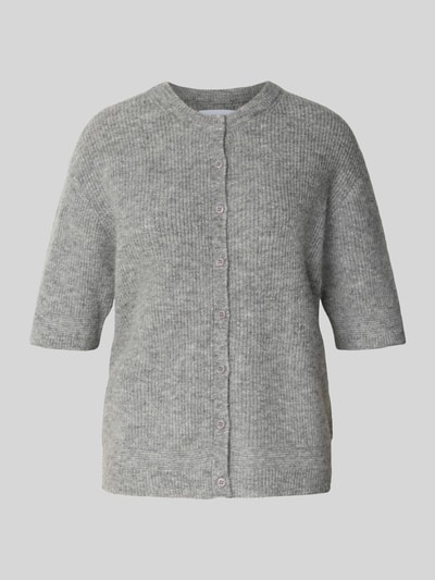 Samsøe Samsøe Wolljacke aus Woll-Mix mit 1/2-Arm Modell 'Saanoura' Hellgrau Melange 2