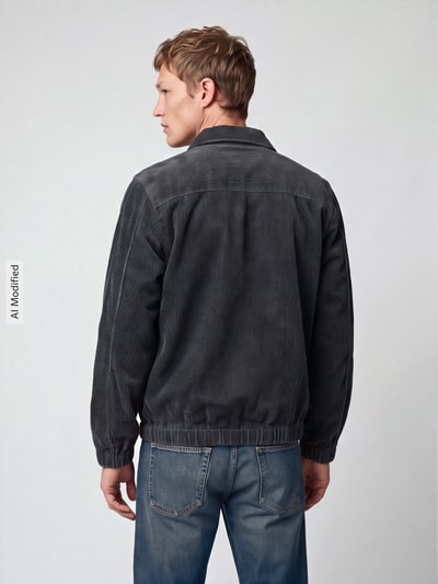 Marc O'Polo DENIM Hemdjacke mit Reißverschluss-Front Graphit 5