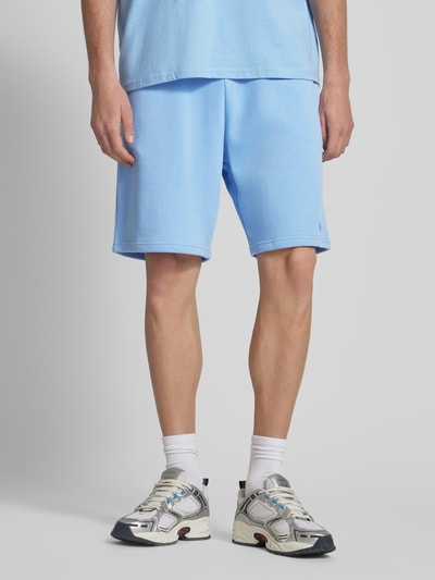 REVIEW Relaxed Fit Sweatshorts mit Label-Stitching Hellblau 4