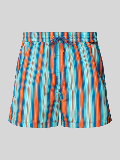 PAUL SMITH Badehose mit seitlichen Eingrifftaschen Modell 'LINEA' Blau 1