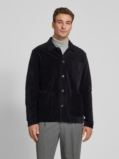 Marc O'Polo Regular fit sweatjack met corduroy structuur Zwart - 4