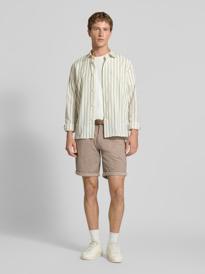 Redefined Rebel Bermudas mit Gürtel und Eingrifftaschen Modell 'NEBRASKA' Beige 1