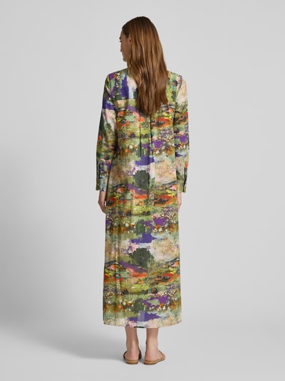 Christian Berg Woman Relaxed Fit Hemdblusenkleid aus reiner Baumwolle in Maxilänge Lila 5